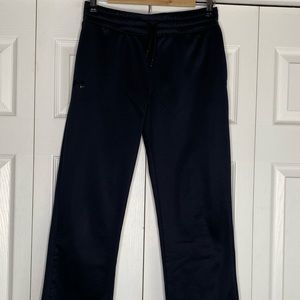 Men's Under Armour Sweat Pants Black Straight Leg Drawstring Elastic Waist Sz XS